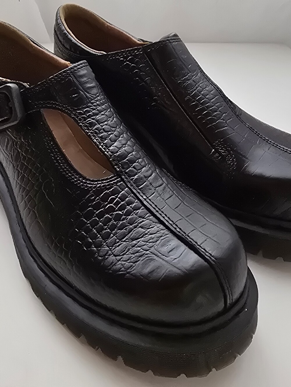 Dr. Martens Rejena Croc Emboss Leather Bex Mary Jane Black Size 9 NWOT - Picture 8 of 17